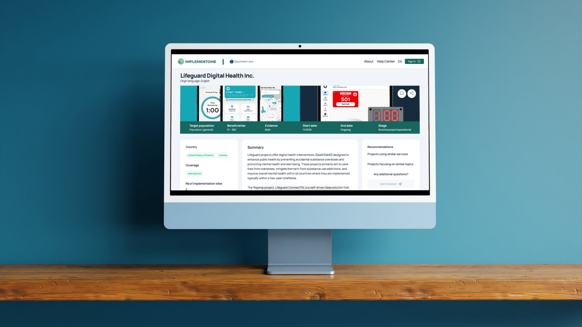 Lifeguard Digital Health featured on WHO online Digital Health Atlas